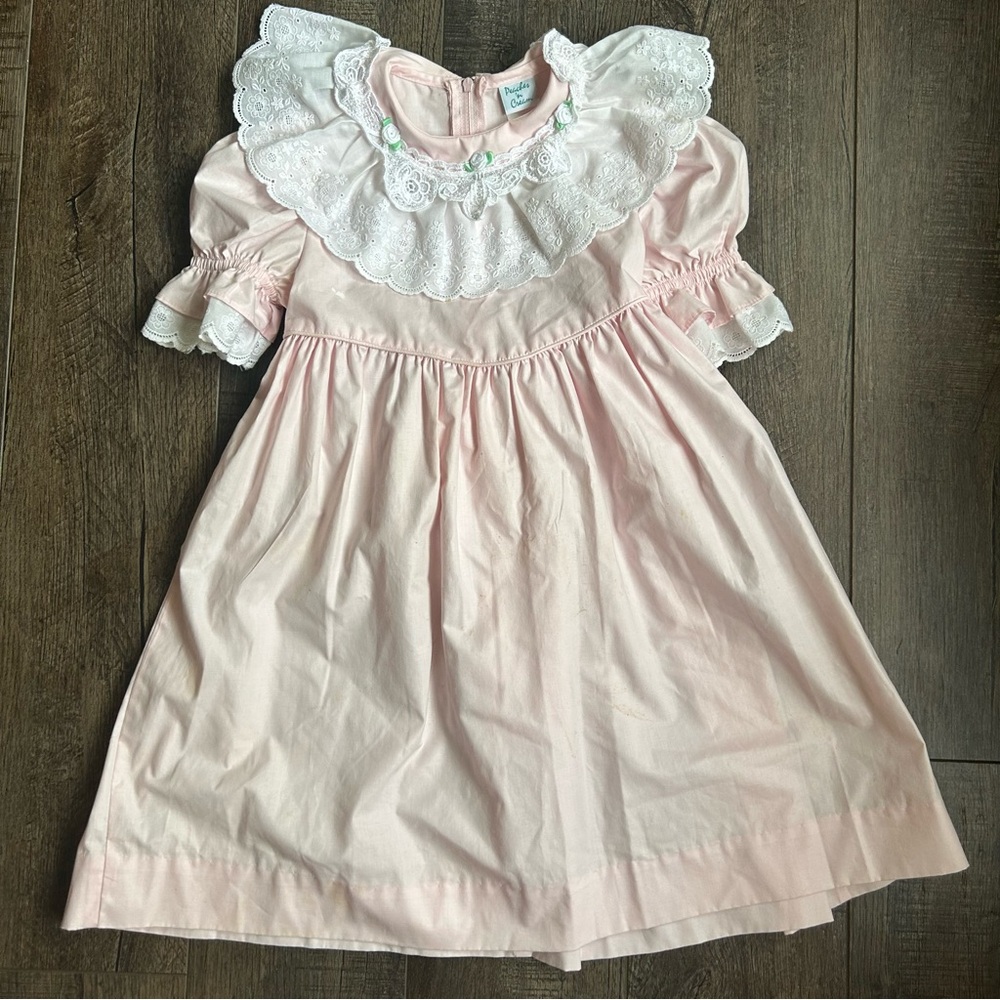 Vtg Peaches 'n Cream 80's Lace Baby Dress Girl's